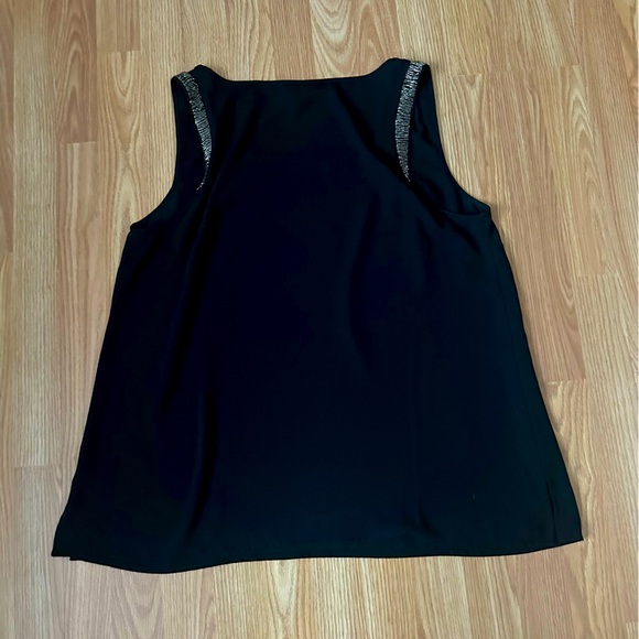 Lane Bryant Black Sheer Blouse Beaded Size 16 - Picture 4 of 6